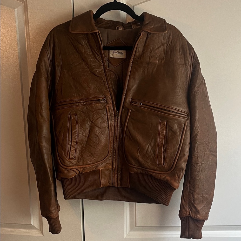 Avirex Brown Leather Bomber Jacket